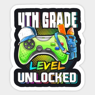 4Th Grade Level Unlocked Video Game Back To School Boys Sticker